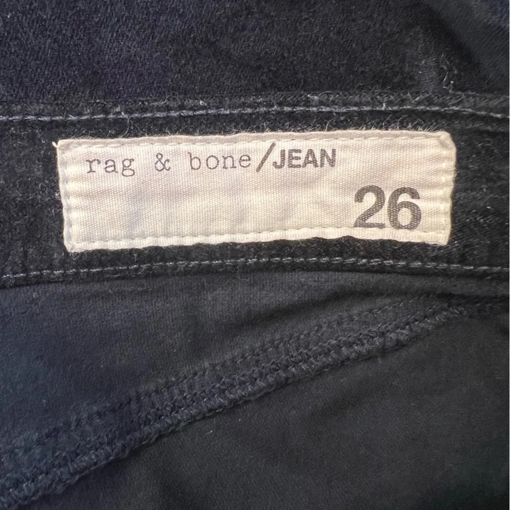 Rag & Bone Navy Velvet crop Pant with Zipper detail Size 26 - Picture 3 of 12